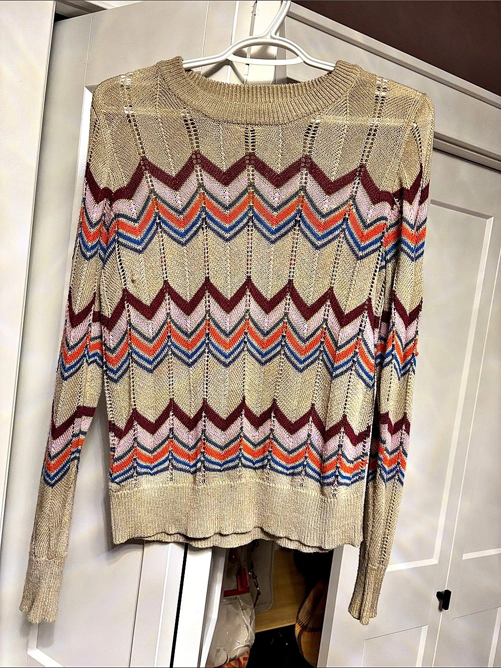 heartloom Geometric Chevron Sweater Size Medium Like New